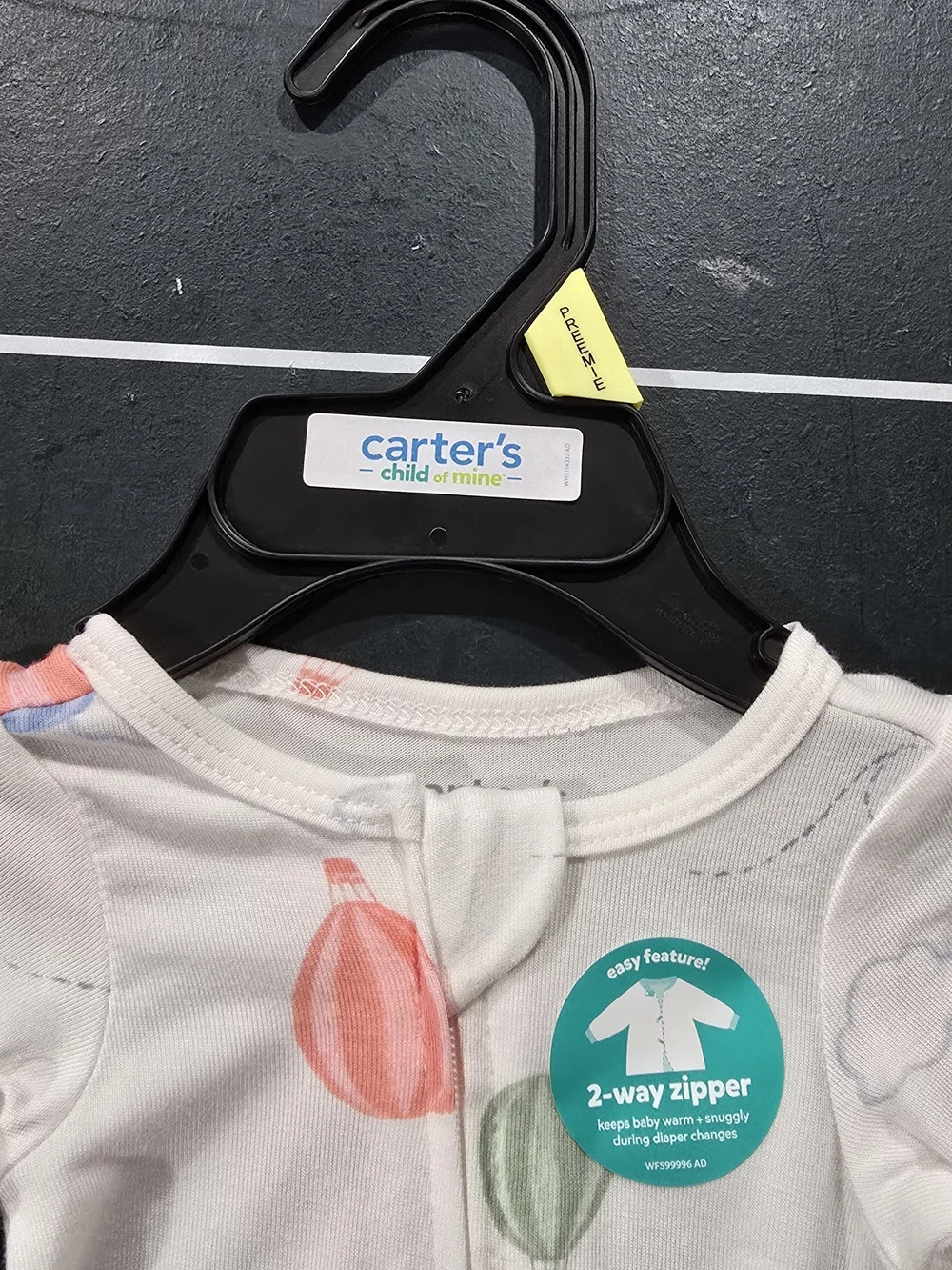 Carter's Cream Footed One-Piece with Hot Air Balloon Print